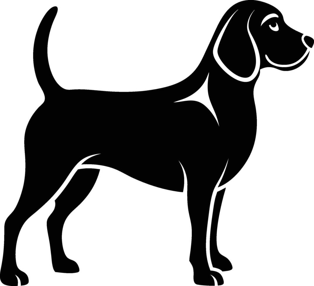 Beagle dog silhouette on a white background vector