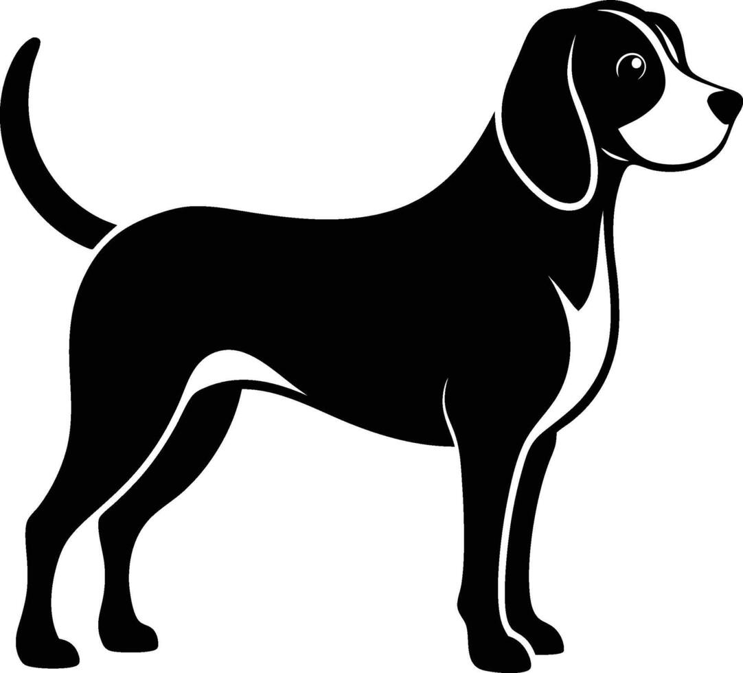 Beagle dog silhouette on a white background vector