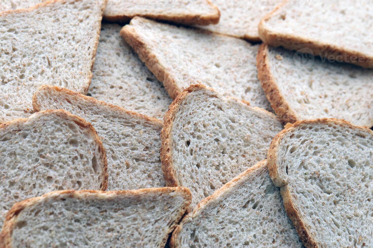 Fresh sliced bread in full frame macro photo