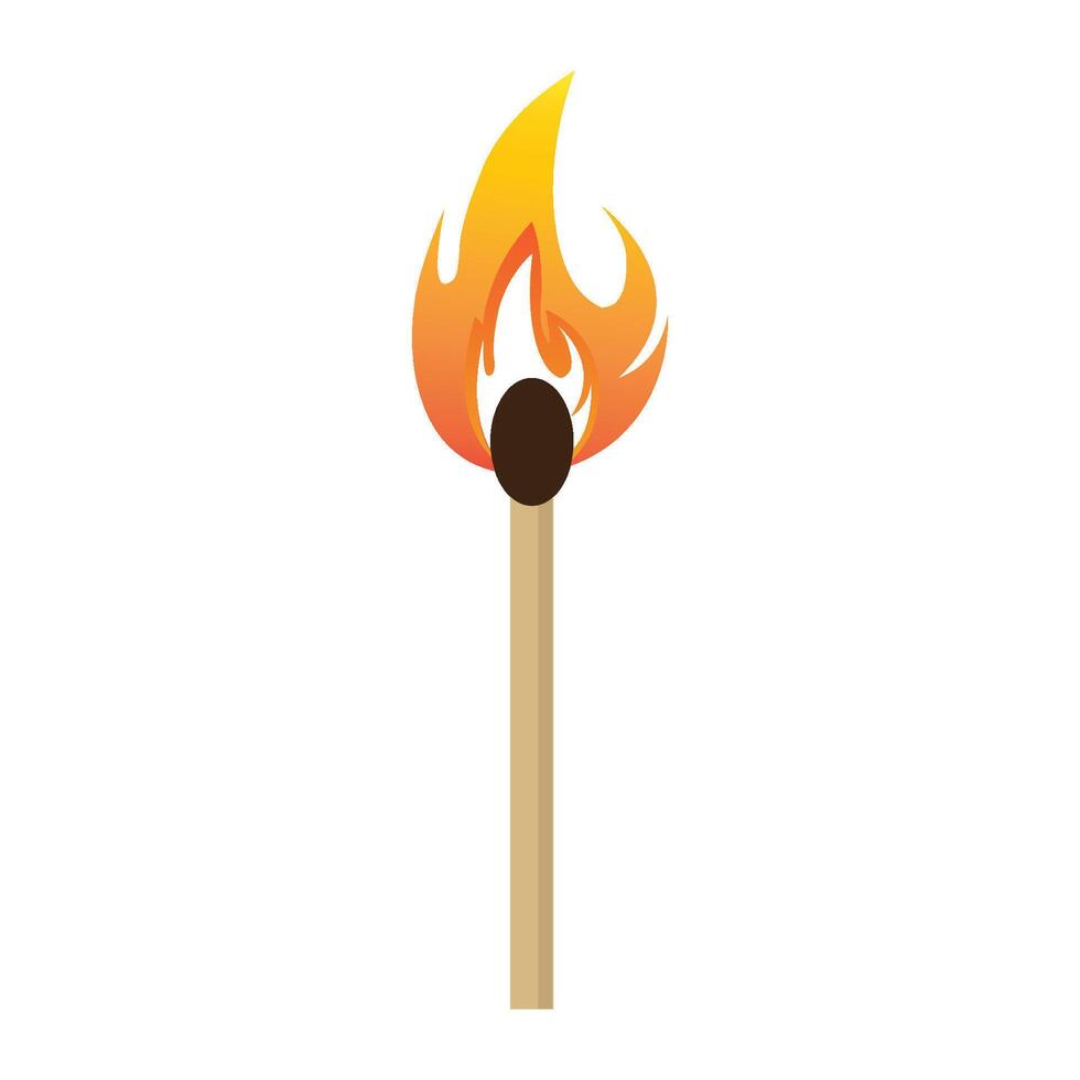 wooden matchstick icon illustration design template vector