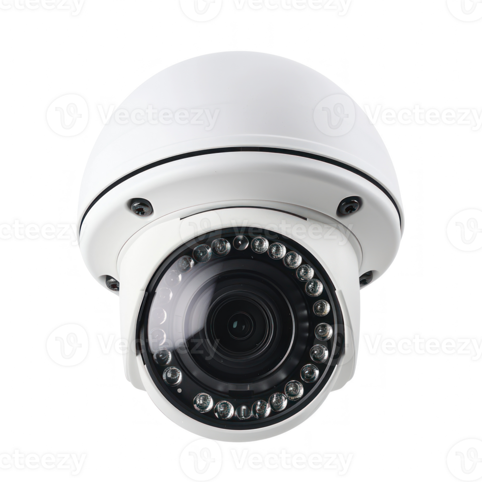 a white dome camera on a transparent background png