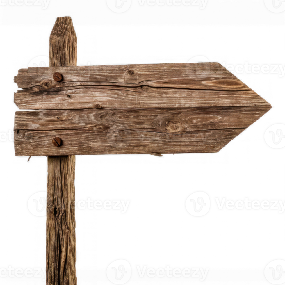 a wooden sign pointing in the direction of the left on transparent background png