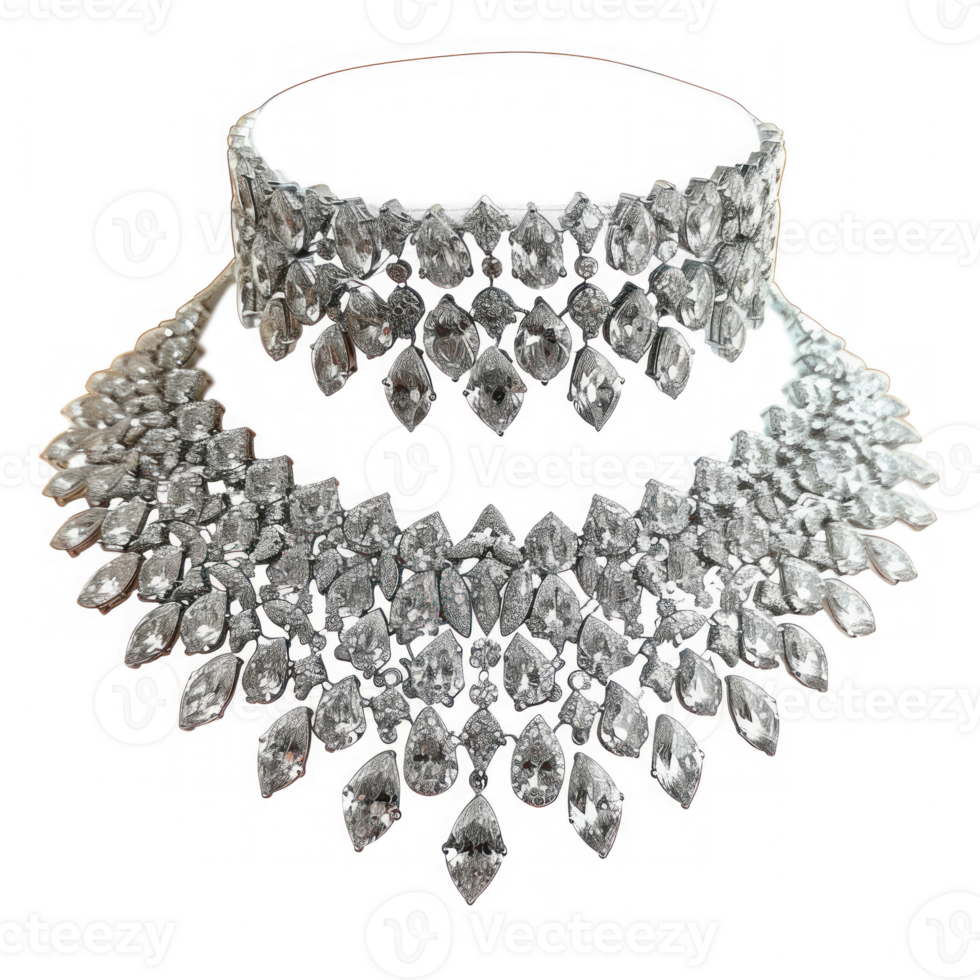 a necklace with diamonds on it on transparent background png