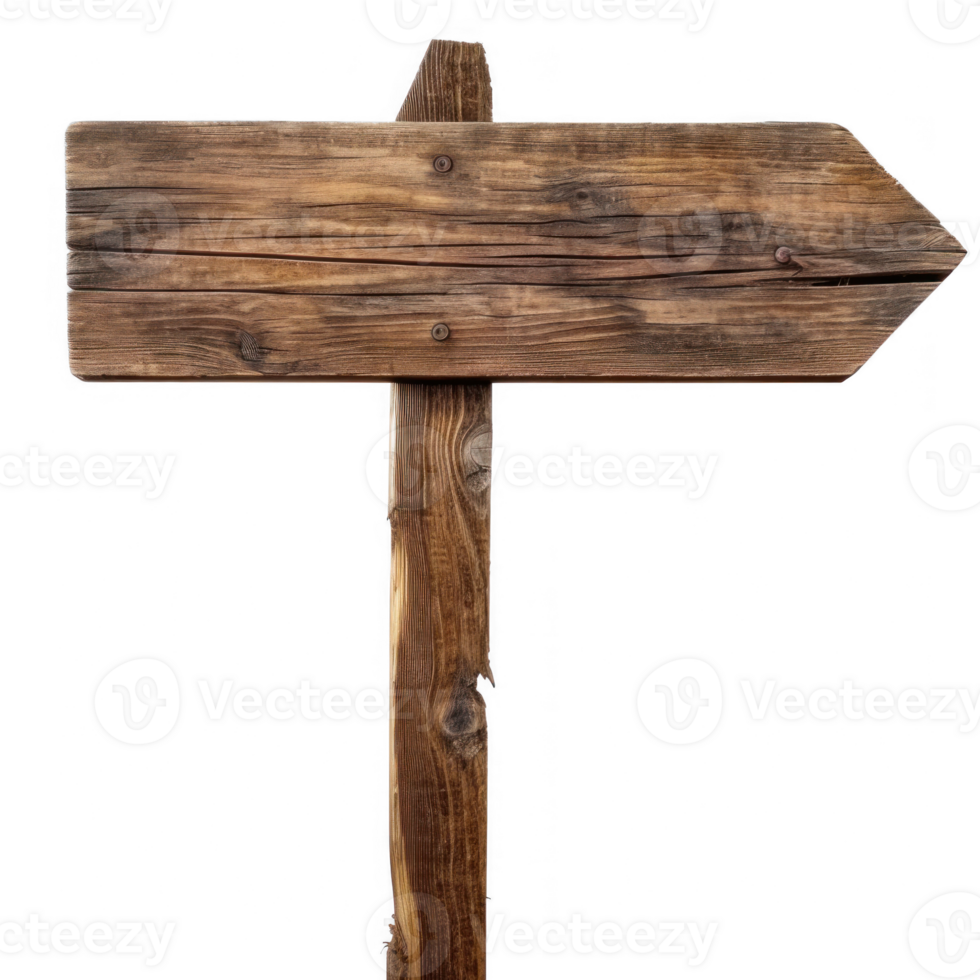 a wooden sign pointing in the direction of the left on transparent background png