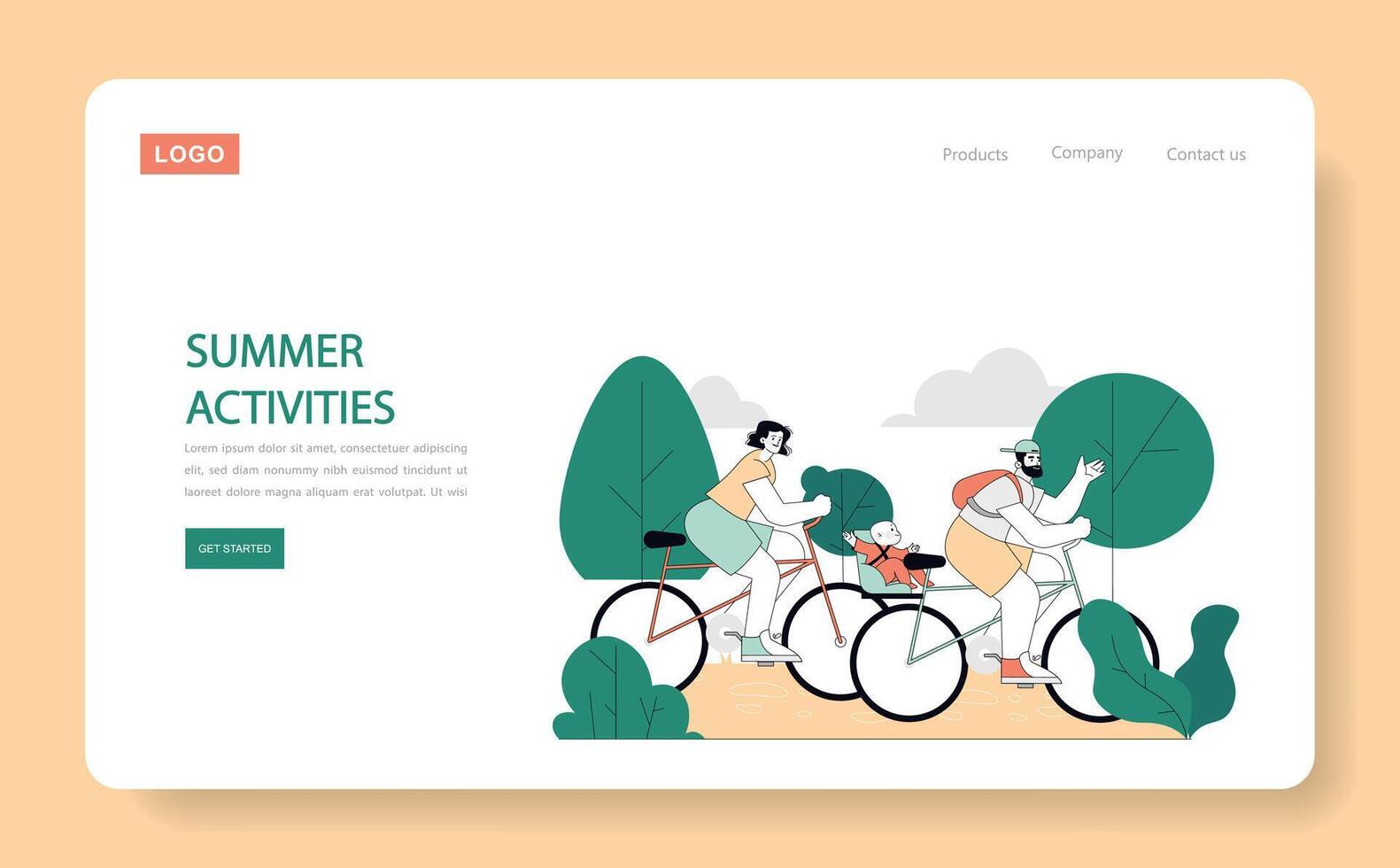 Summer Activities. Flat Illustration vector
