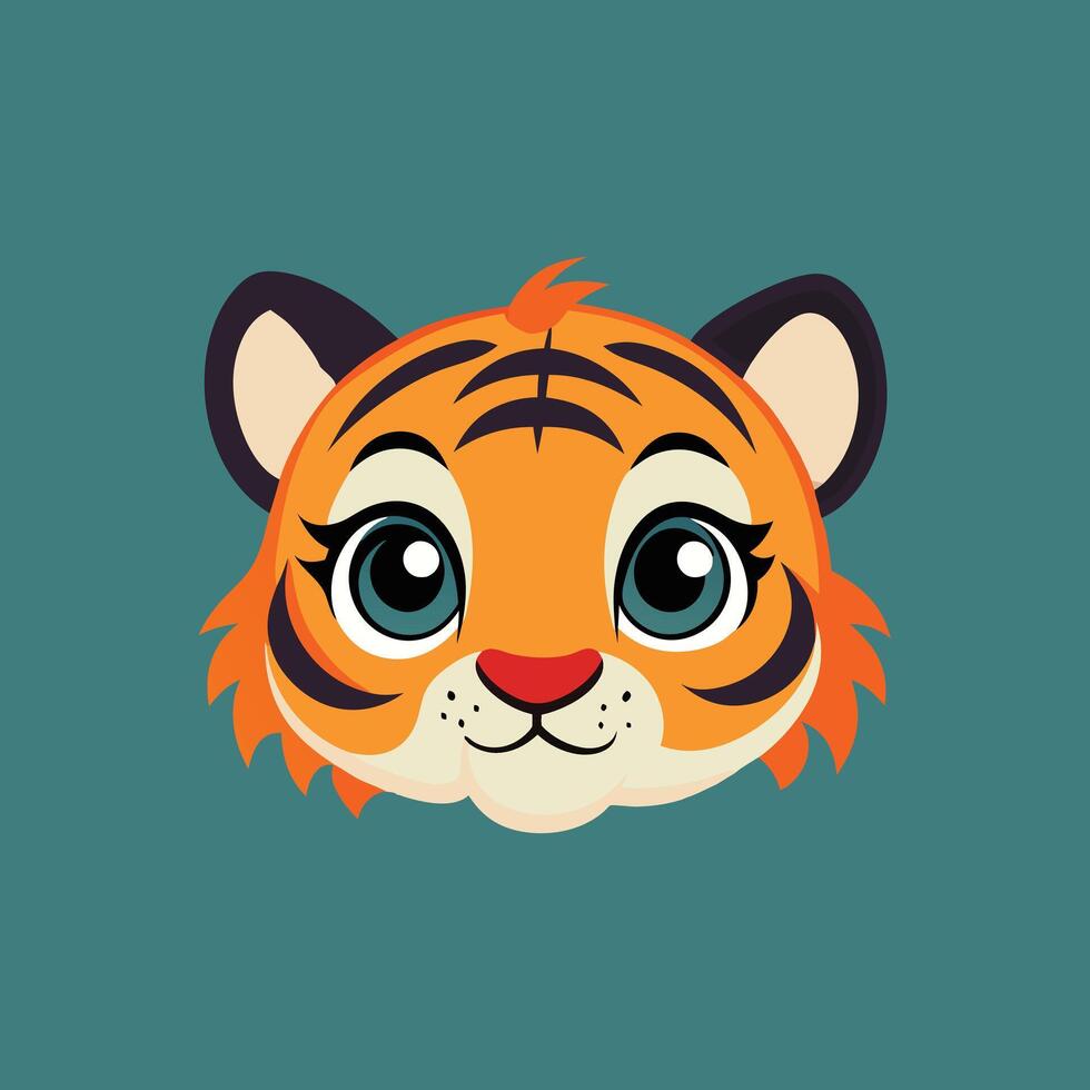 Cute baby tiger cartoon, illustration for your design vector