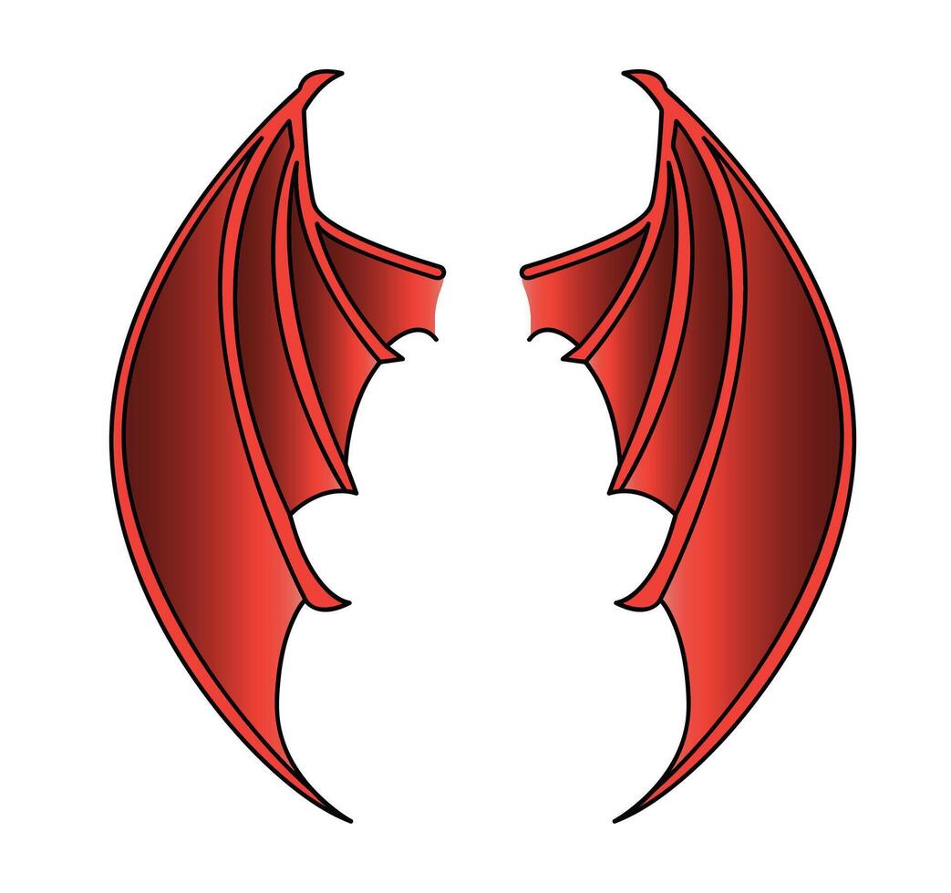 Devil Red Wings Flying Hell vector