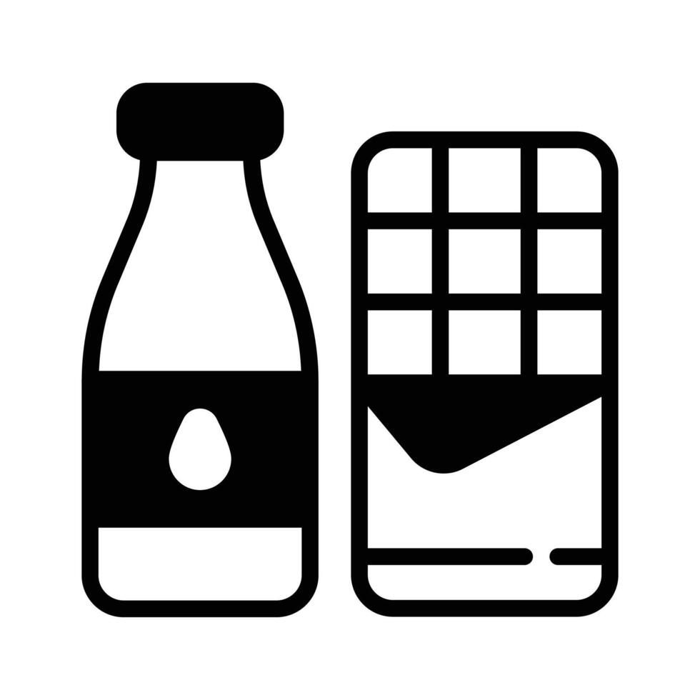 Chocolate with milk bottle denoting concept icon of dairy products vector