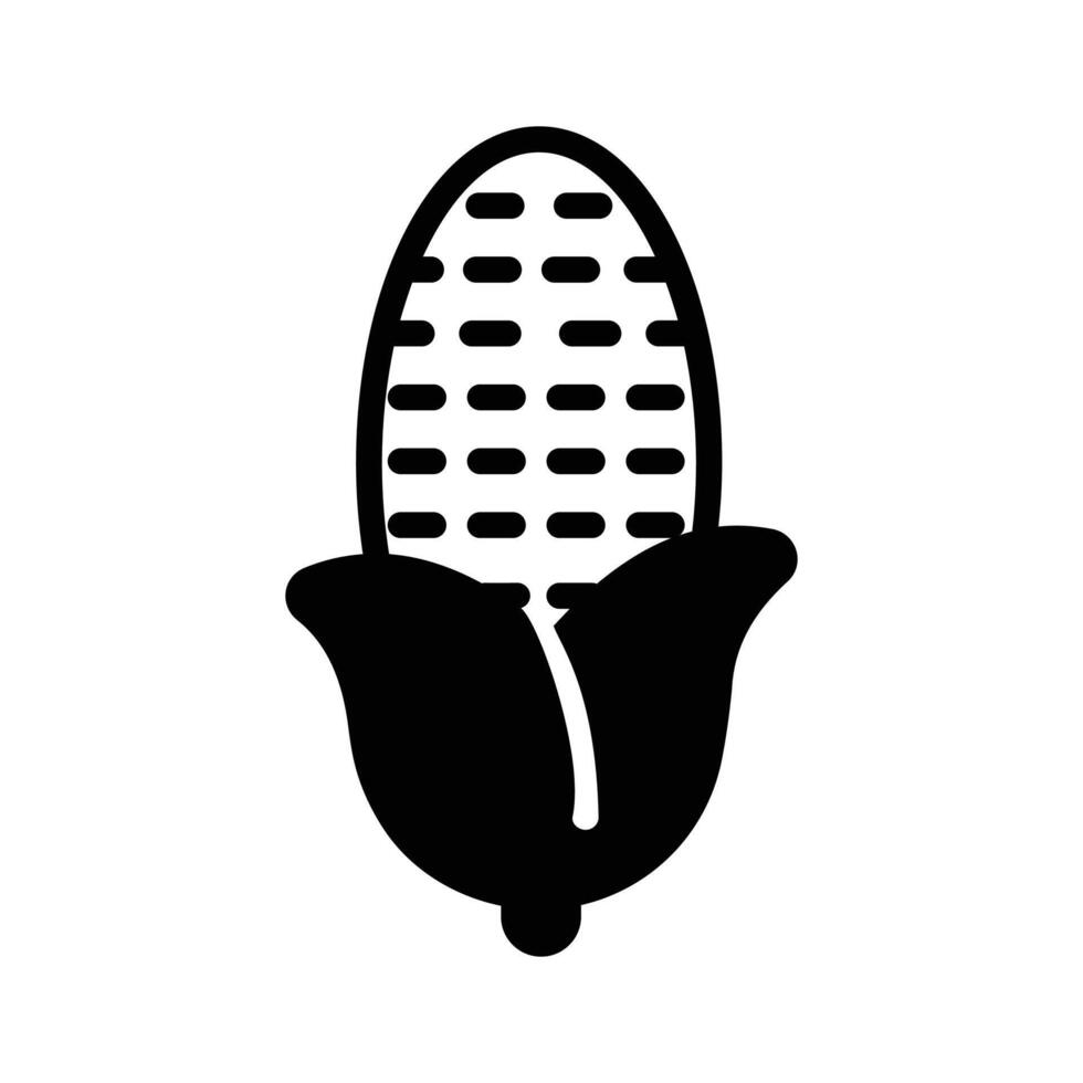 A corncob icon depicting fresh, ripe corn, symbolizing harvest and agricultural produce. vector