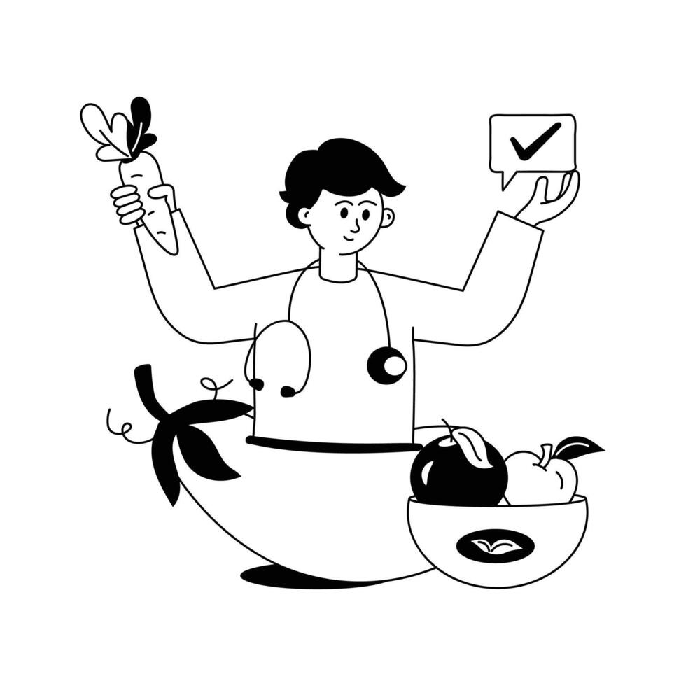 Have a look at this amazing drawing illustration of nutrition plan vector