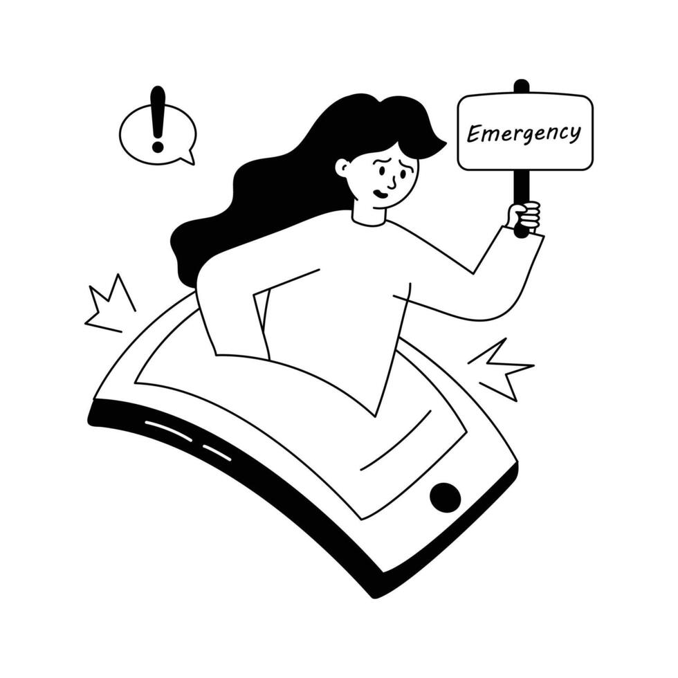 Try this perfect hand drawn illustration of emergency call vector