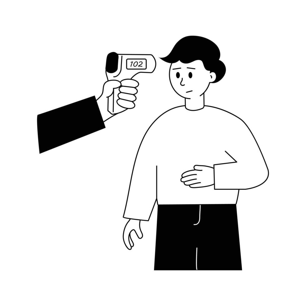 Give a try to this sketchy illustration of body temperature vector