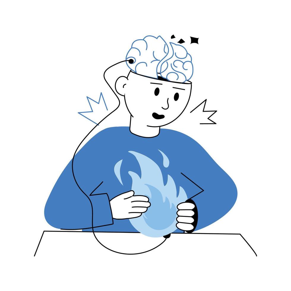 Get this amazing sketchy illustration of nervous breakdown vector