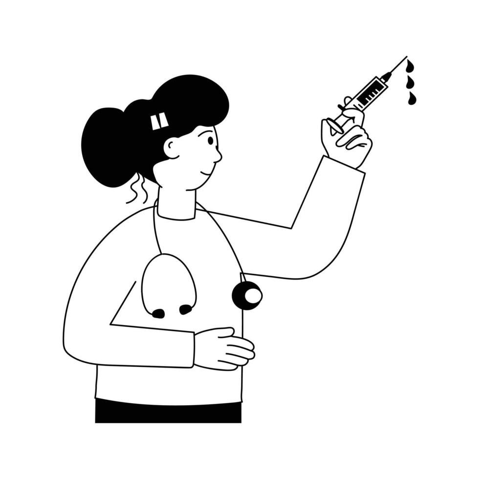 Give a try to this sketchy illustration of doctor vector