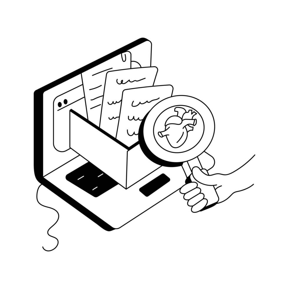Premium quality drawing illustration of patient record vector