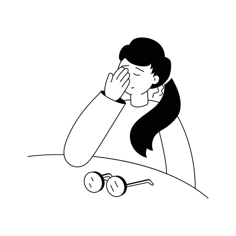 Modern concept of drawing illustration of eye problem vector