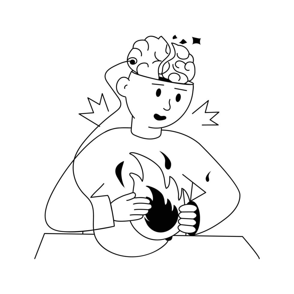 Get this amazing sketchy illustration of nervous breakdown vector