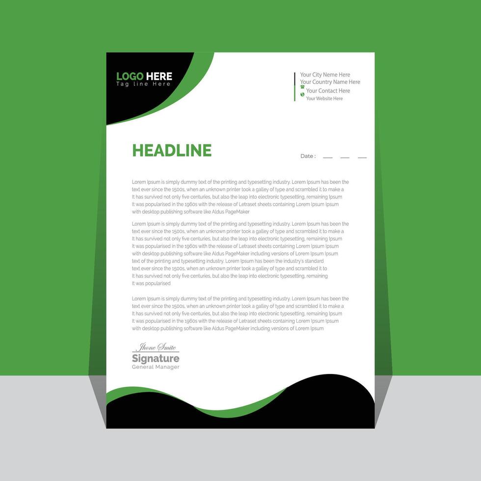 Professional creative letterhead template vector