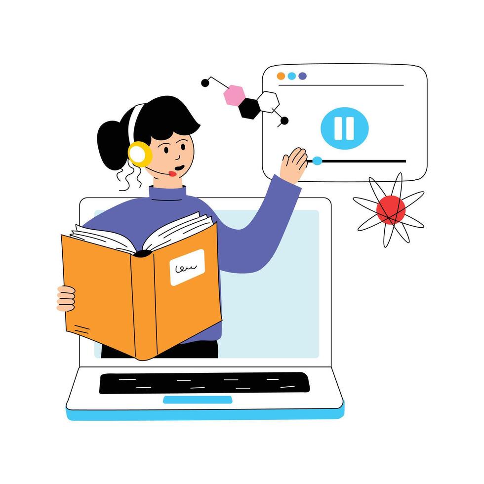 Trendy flat illustration of chemistry lecture vector