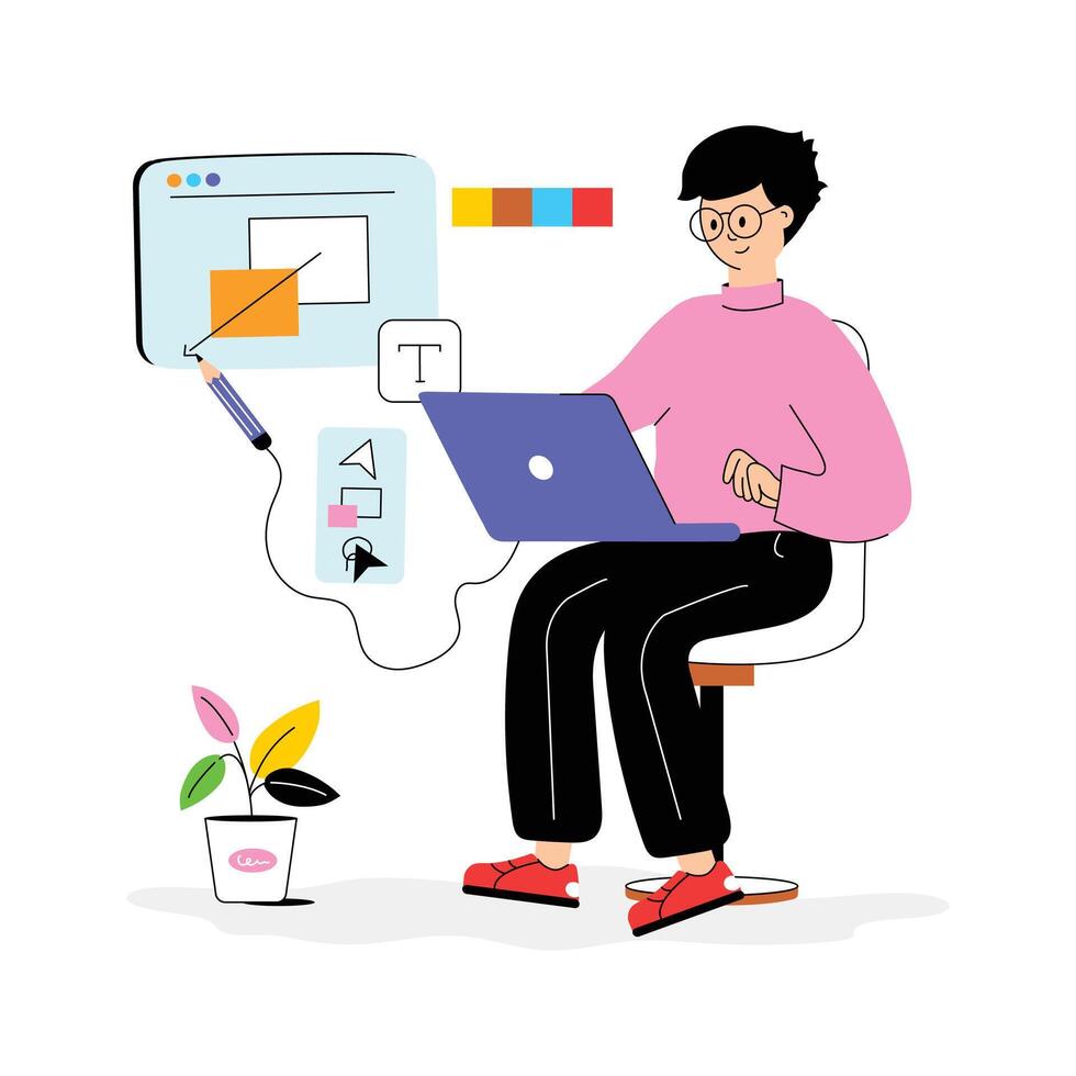 Modern concept of flat illustration of design class vector