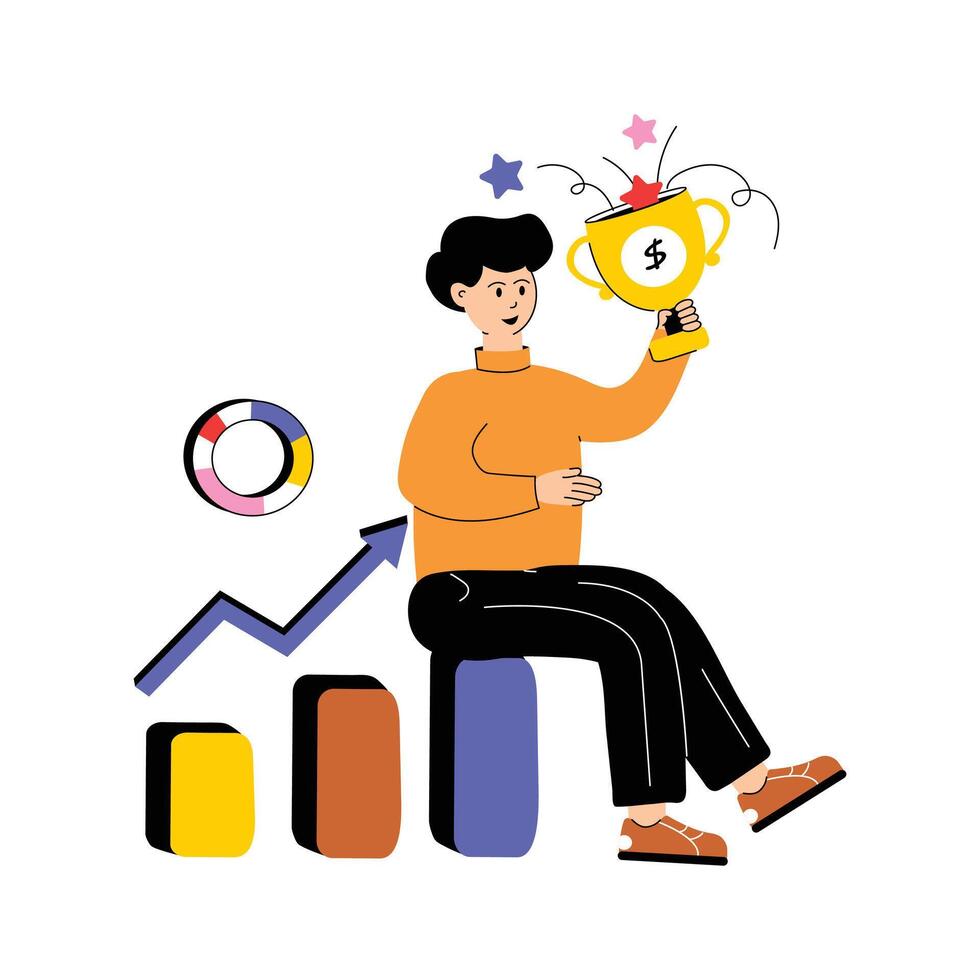Have a look at this flat illustration of business success vector