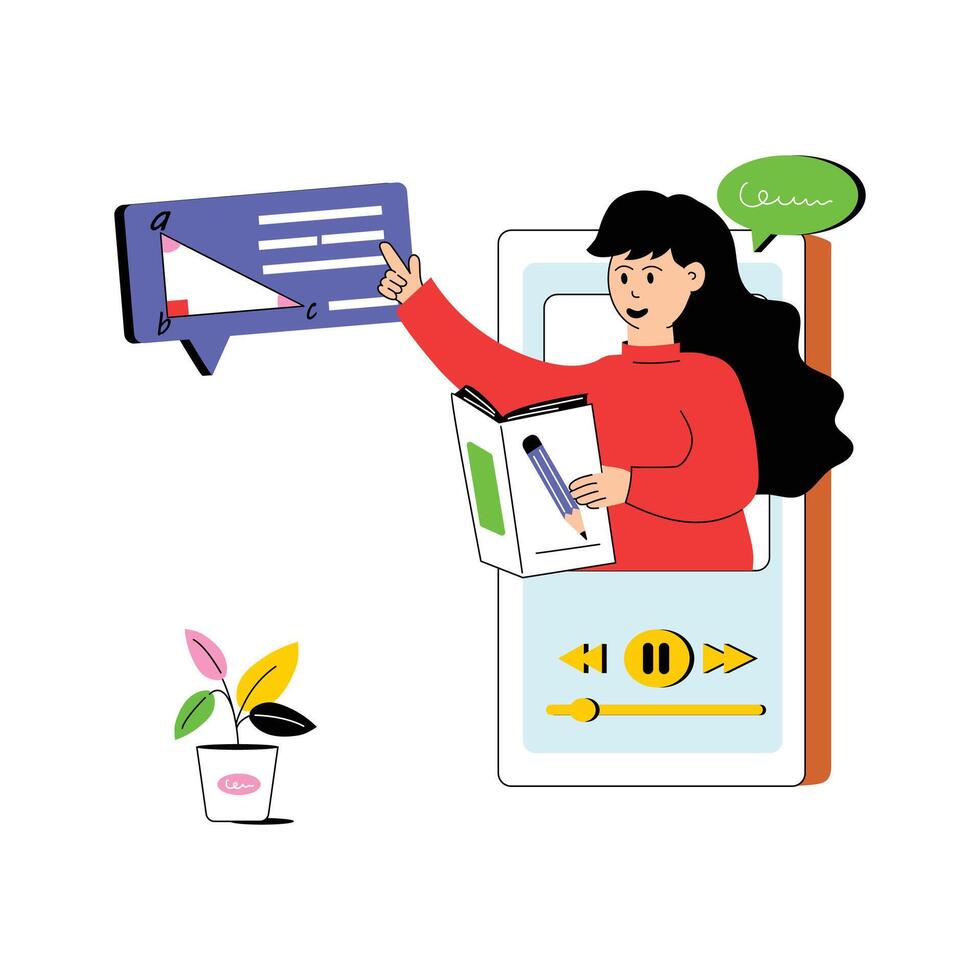 A modern flat illustration of online presentation vector