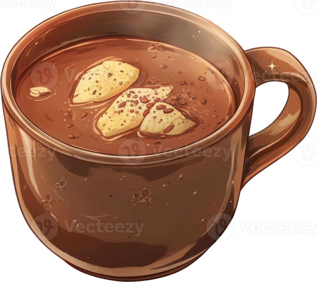 Hot Chocolate in Mug with Toppings png