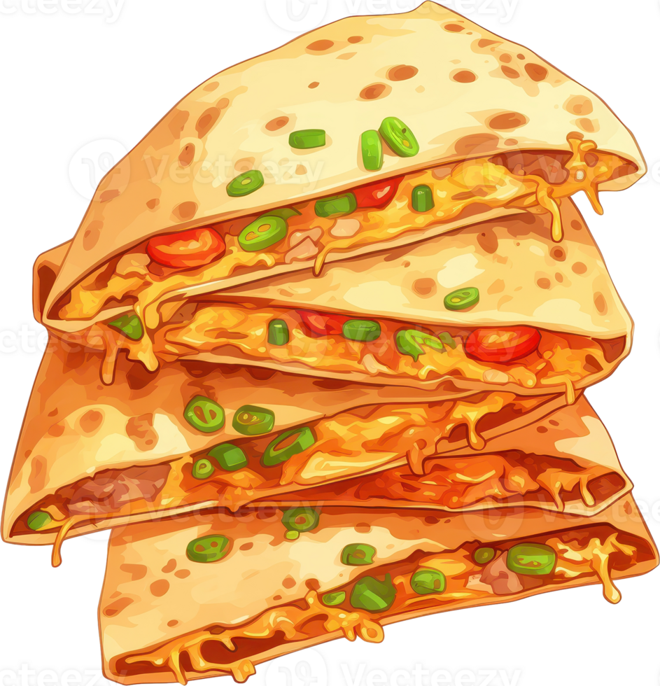 Cheesy Quesadillas with Scallions png