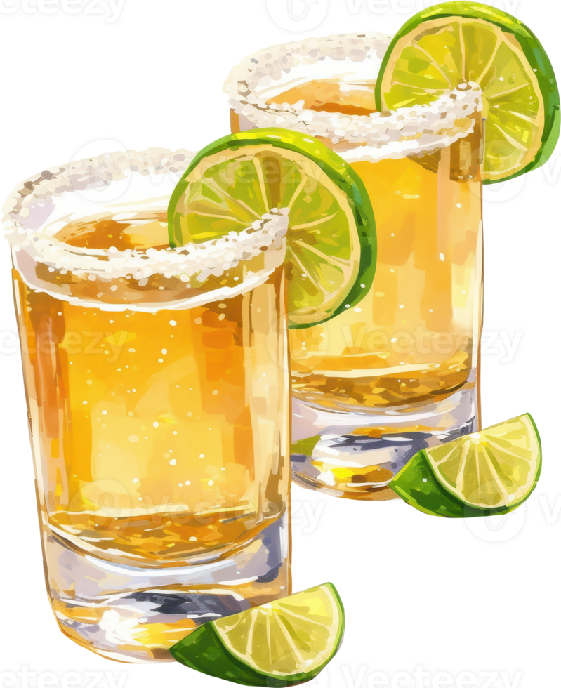 Salt-Rimmed Beer Glasses with Lime png