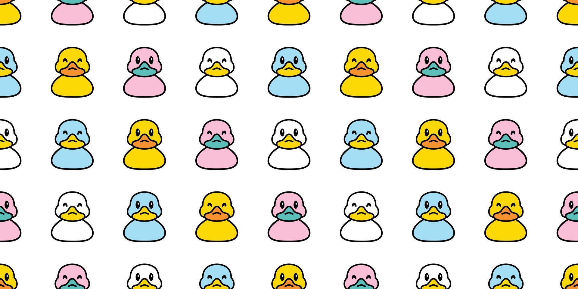 duck seamless pattern shower bathroom soap bubble toy bird chicken pet scarf isolated cartoon animal tile wallpaper repeat background illustration doodle design vector