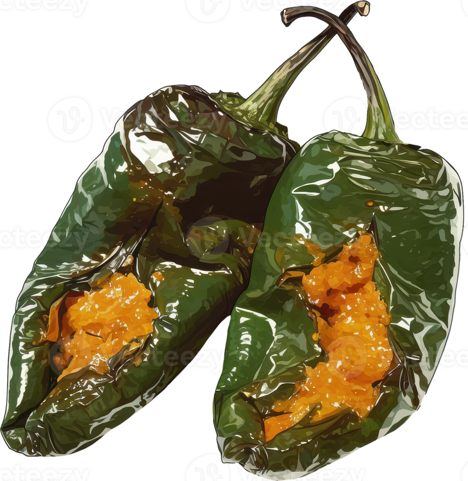 Stuffed Green Peppers with Cheese Filling png