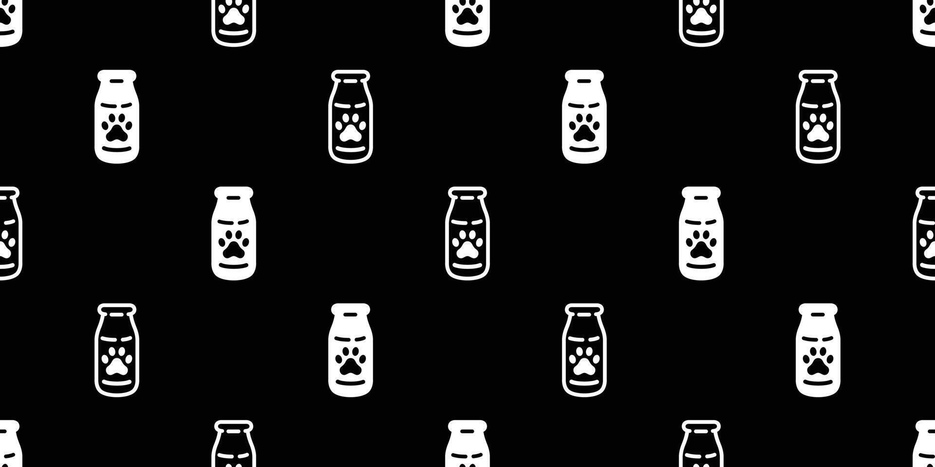 dog paw seamless pattern footprint bottle milk cat kitten calico french bulldog pet puppy breed cartoon character doodle repeat wallpaper tile background illustration design isolated vector