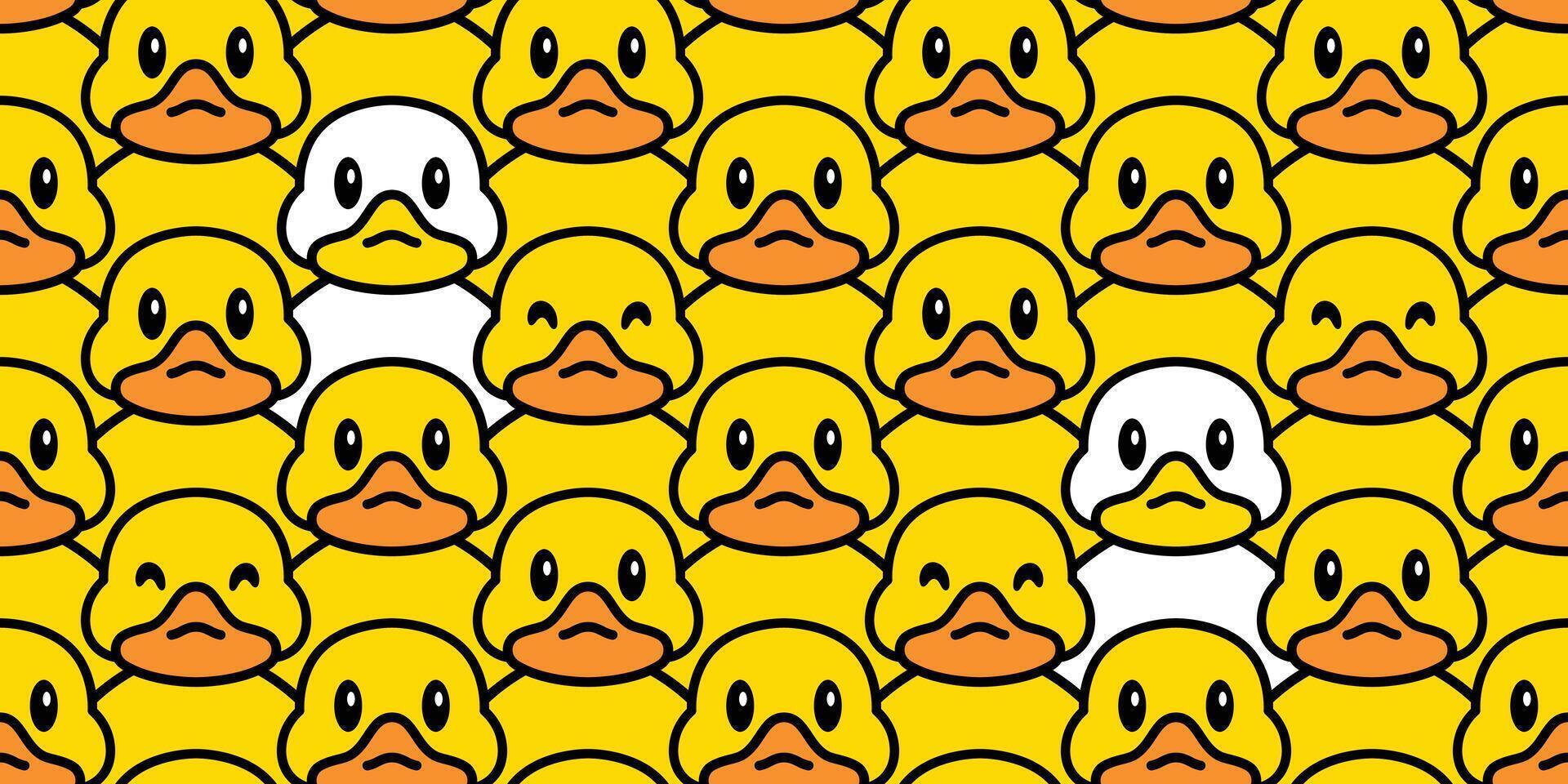 duck seamless pattern rubber duck shower bathroom toy chicken bird pet scarf isolated cartoon animal tile wallpaper repeat background doodle illustration design vector