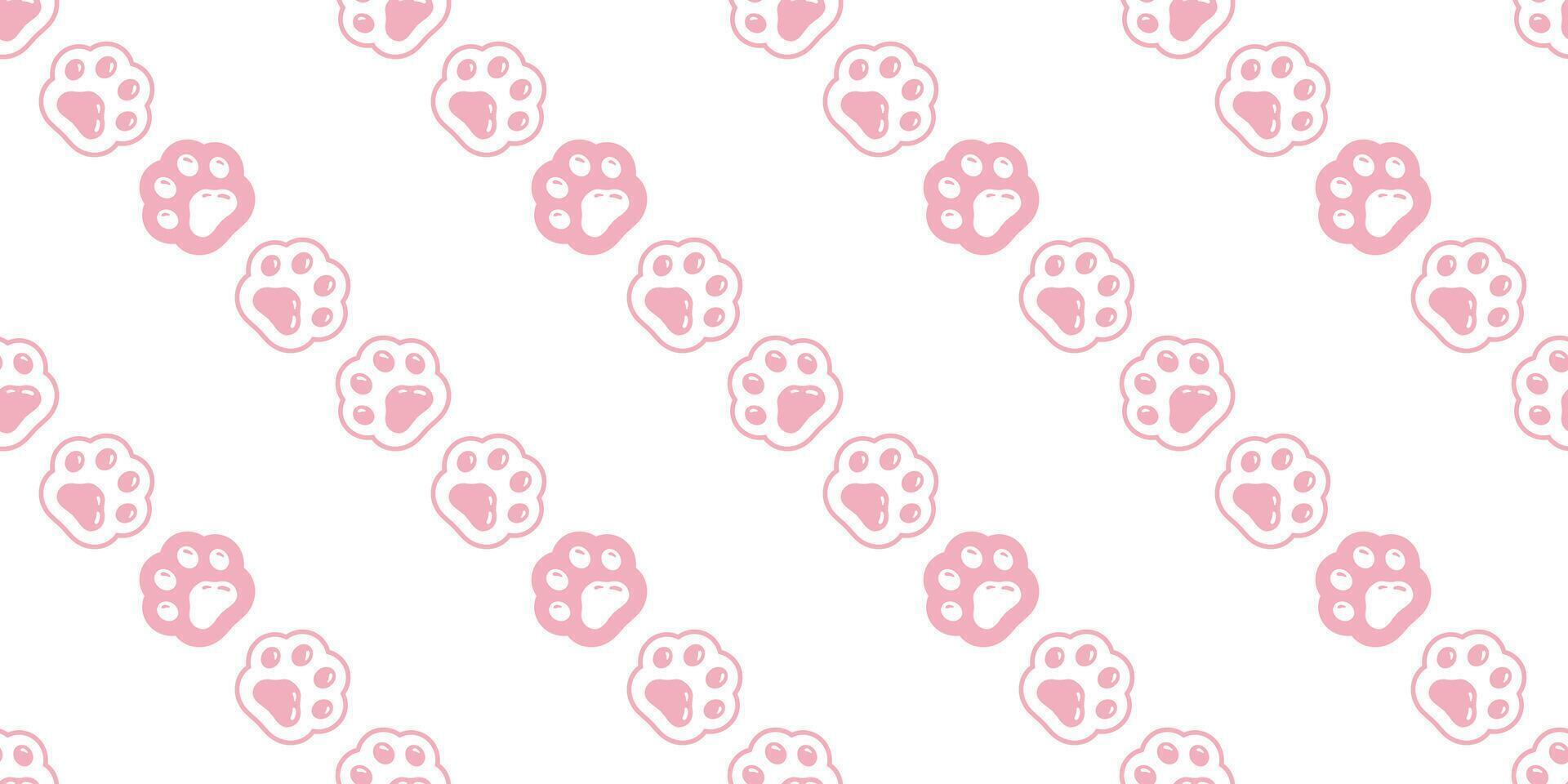 cat paw seamless pattern dog footprint kitten calico pet puppy breed cartoon doodle repeat wallpaper gift wrapping paper tile background illustration design isolated vector