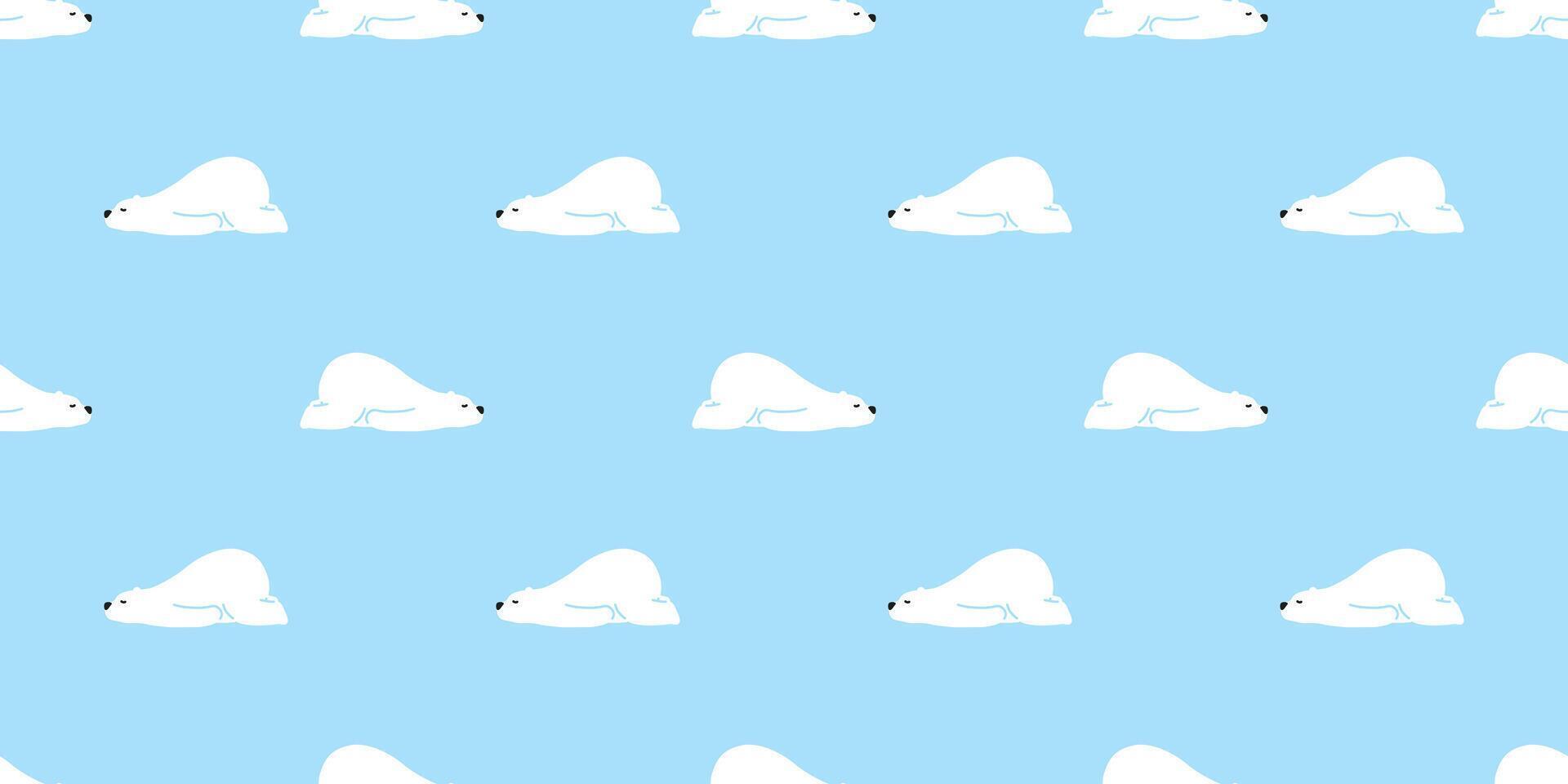 bear seamless pattern polar sleeping teddy cartoon winter tile background repeat wallpaper gift wrapping paper doodle illustration pet design scarf isolated vector