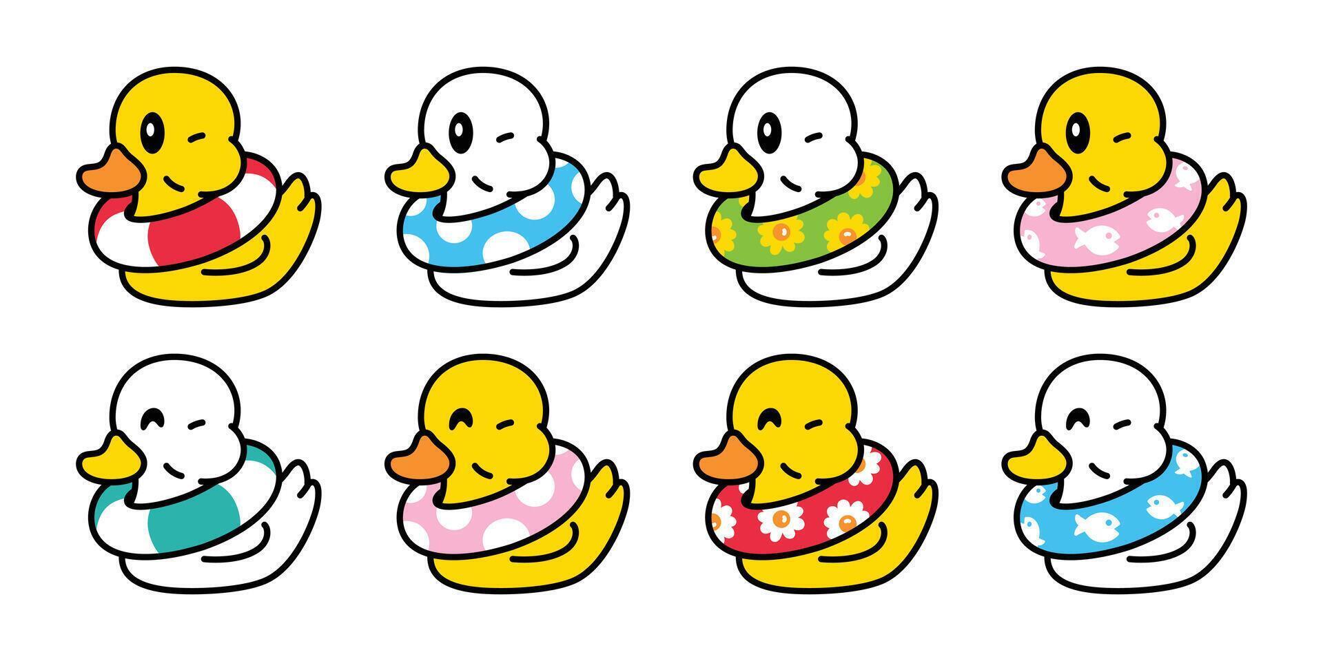 Bear vectorduck swimming ring inflatable icon shower logo bathroom bird chicken character cartoon symbol isolated doodle illustration vector