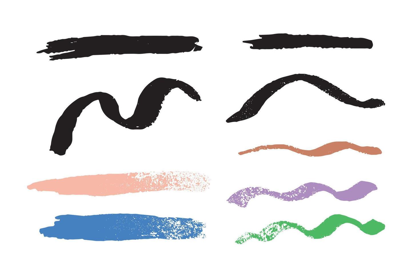 Brush strokes collection. Set of grunge brushes. vector