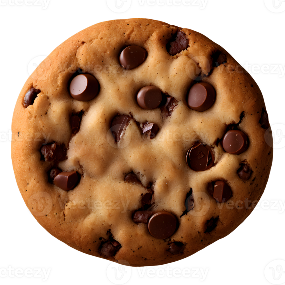 Tasty chocolate chip cookie isolated on transparent background png