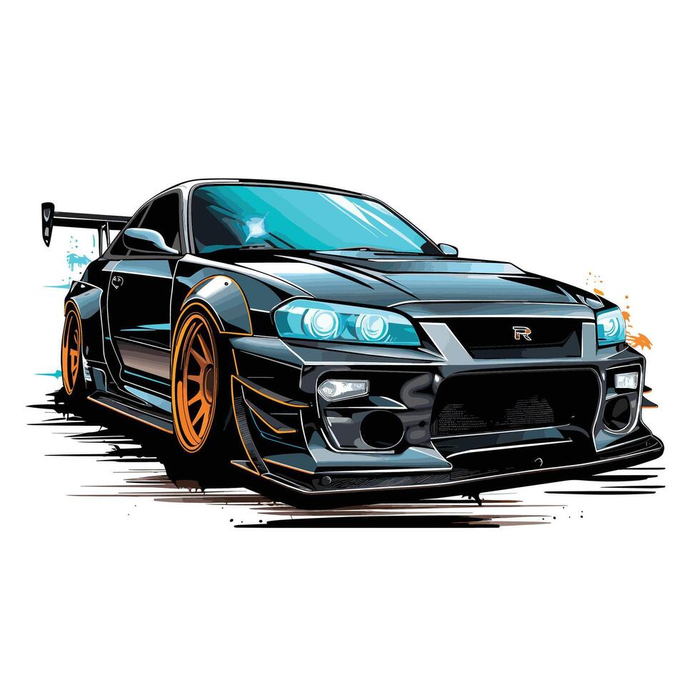 Car sticker art illustration vector