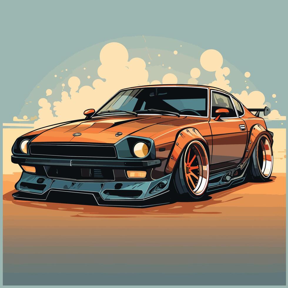 Car sticker art illustration vector