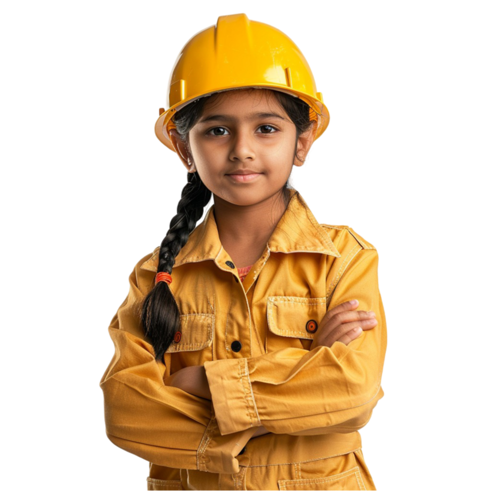 an adorable little girl in a hard hat png