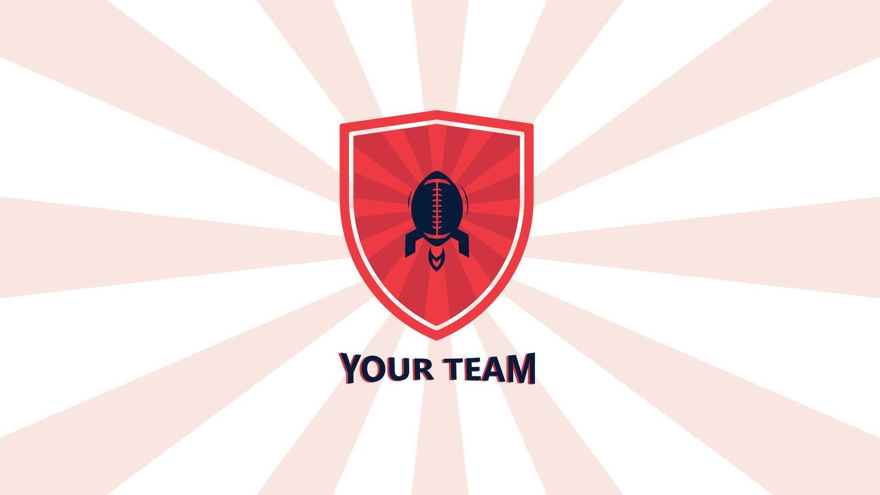 Logo team american football, emblem of football sport of america suitable for symbol of team red background vector