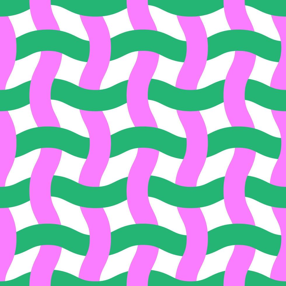 Seamless pattern. Wavy lines like fabric ornament Modern stylish texture. Hand drawn trendy flat style Geometric texture. Fuchsia and malachite colors wavy lines illustration vector