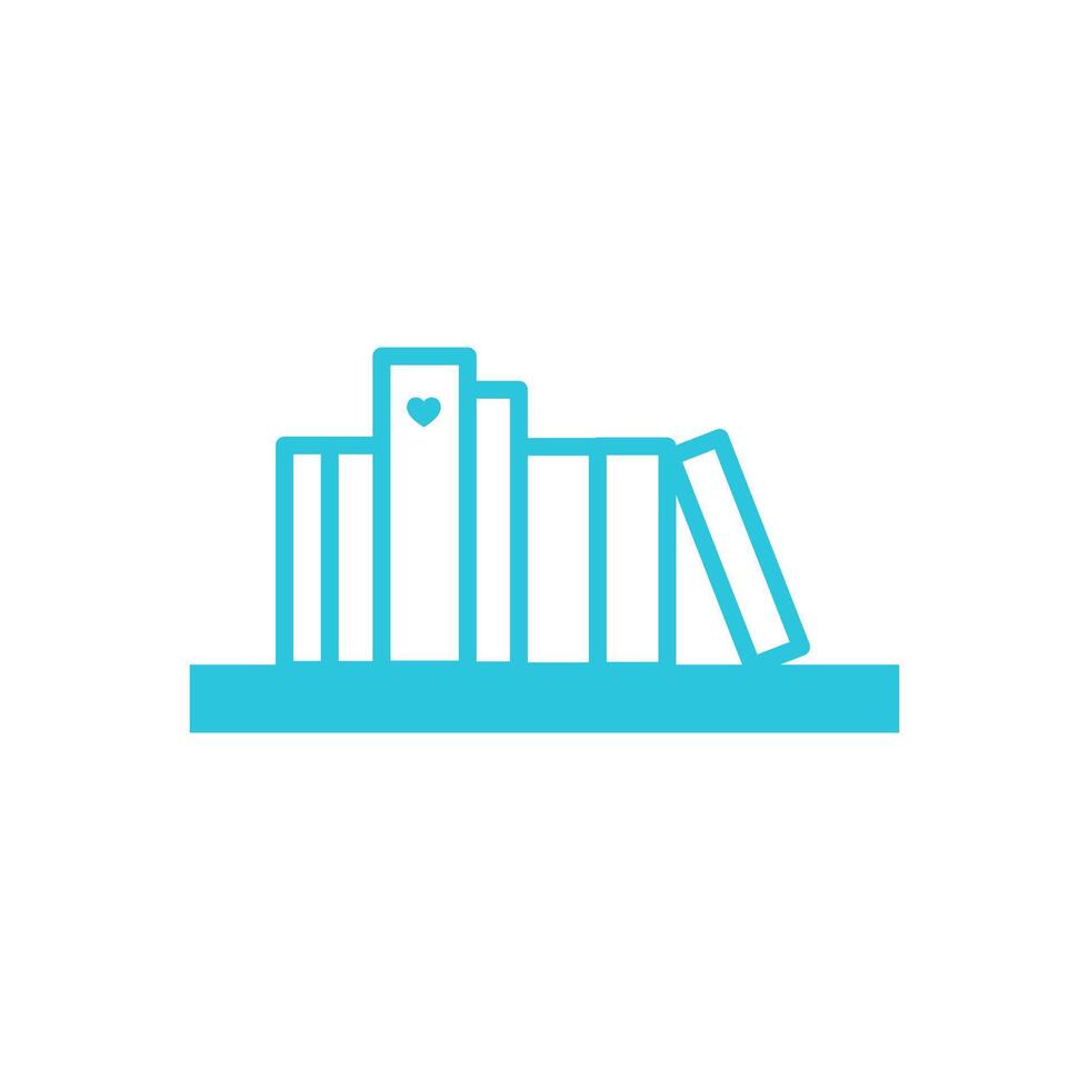 Book shelf icon, Isolated on white background. From blue icon set. vector