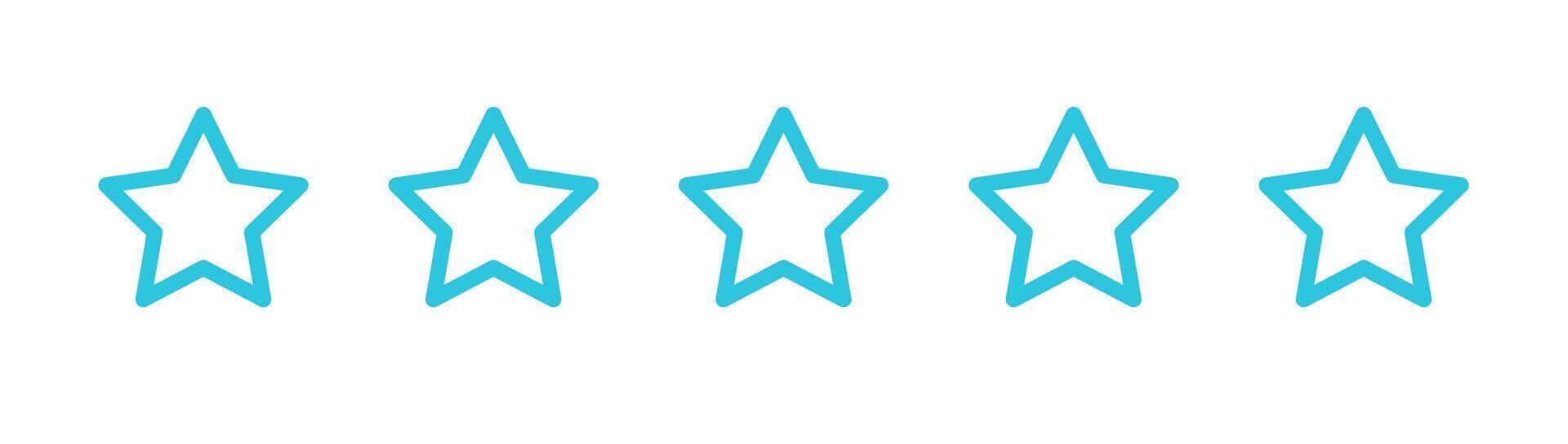 Five stars icon. Isolated on white background. From blue icon set vector