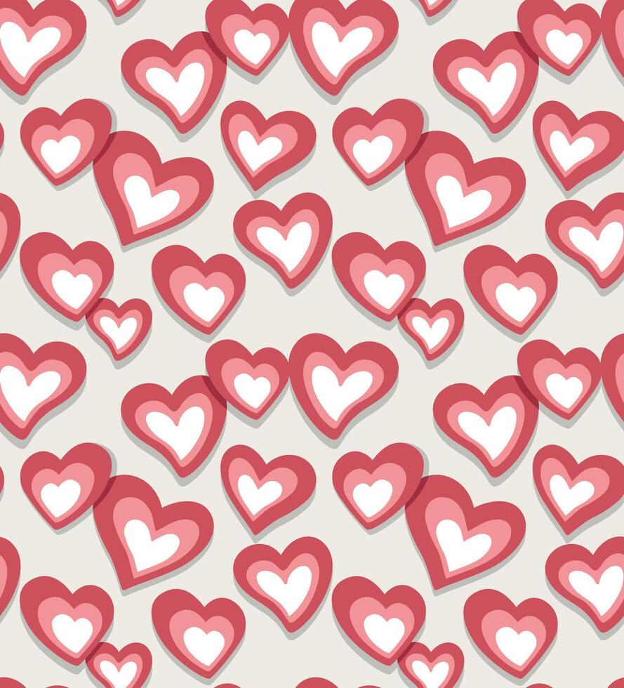 Randomly scattered colorful hearts pattern. Art for decoration, fabrics and gift wrap. vector