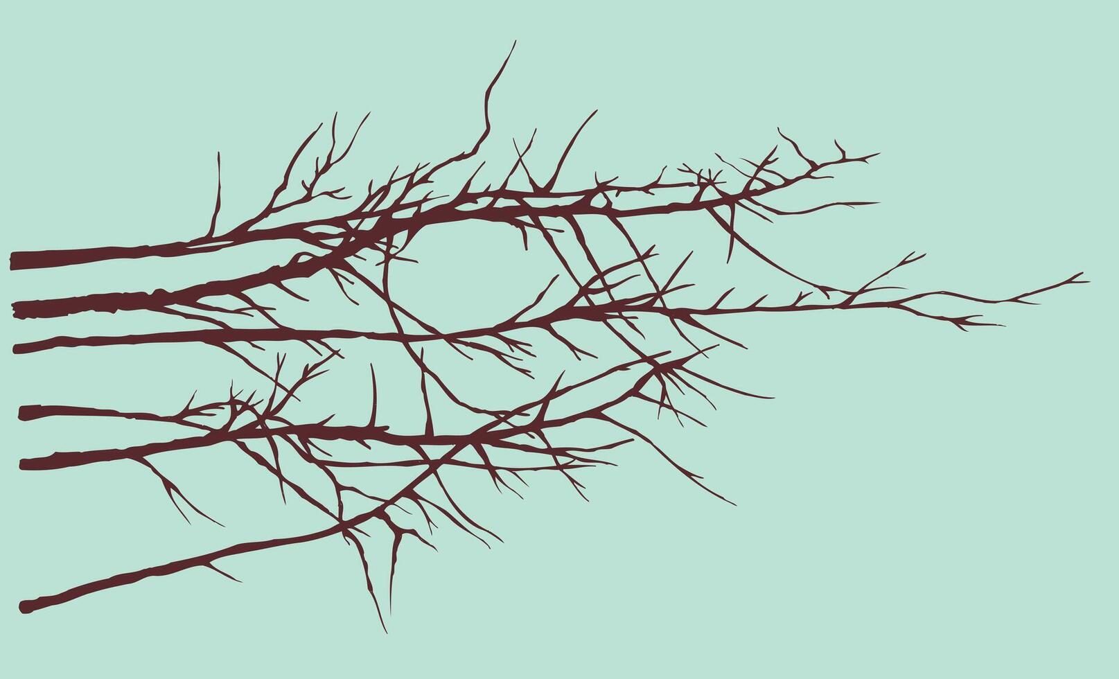 Silhouette illustration of dry branches. vector