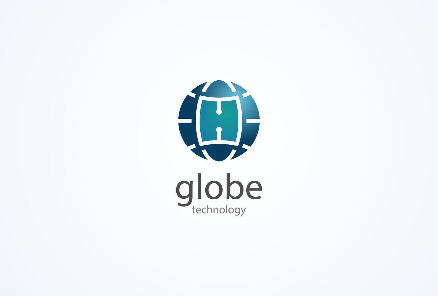 Initial Letter H globe technology logo, letter H with Globe combination in technology style, technology logo design template element, illustration vector