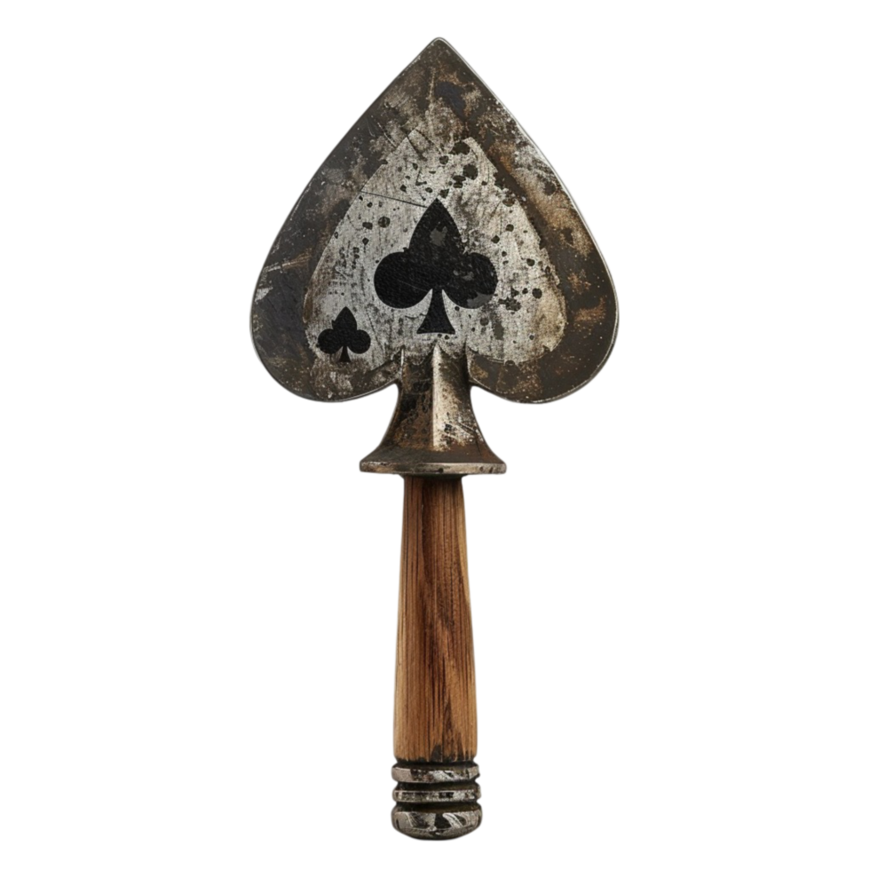 a poker chip with a spade on it png