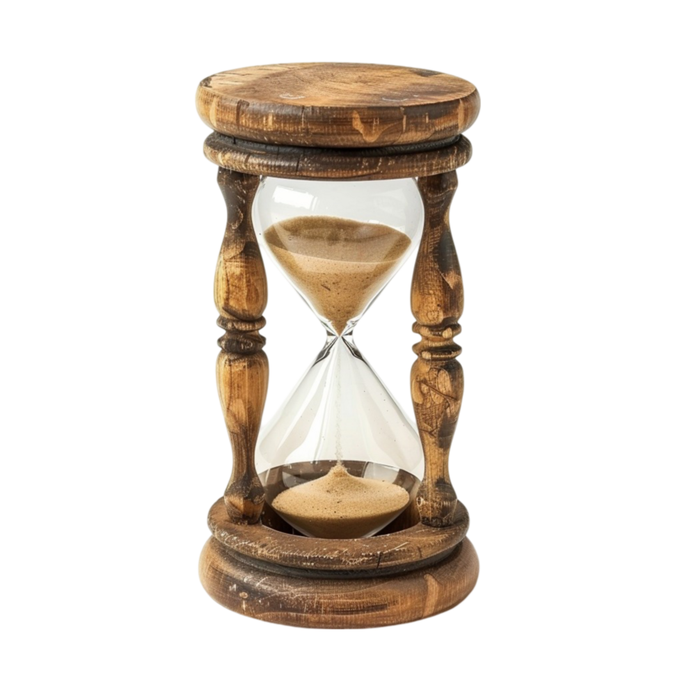 an hourglass on a wooden base png